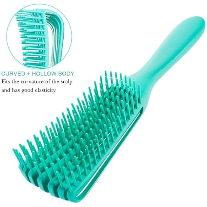 SHOWAY Detangling Brush for Curly Hair,Hair-Detangler for Afro Textured 3a to 4c Kinky Wavy for Wet/Dry/Long Thick Curly Hair, Improve Hair Texture-Easy Clean - (Green-1 Pack) - Image 5